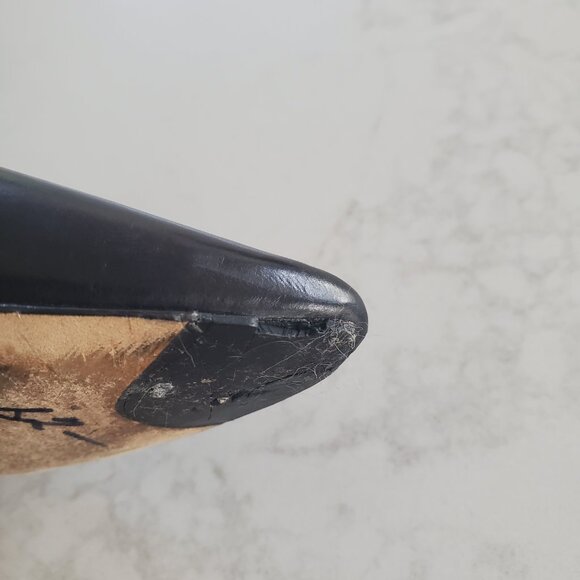 Via Spiga Black Leather Kitten Heel Slingback Heels  9.5M - Picture 13 of 13